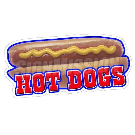 Signmission HOT DOGS II Concession Decal sign dog cart trailer stand sticker, D-24 Hotdogs2 D-24 Hotdogs2